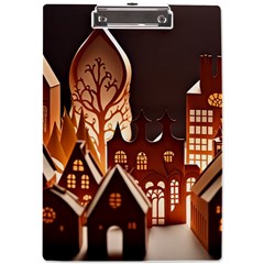 Gingerbread House Gingerbread Christmas Xmas Winter A4 Acrylic Clipboard by Ravend