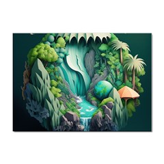 Waterfall Jungle Nature Paper Craft Trees Tropical Sticker A4 (100 Pack) by Ravend