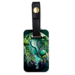 Waterfall Jungle Nature Paper Craft Trees Tropical Luggage Tag (one Side) by Ravend