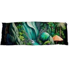 Waterfall Jungle Nature Paper Craft Trees Tropical Body Pillow Case Dakimakura (two Sides) by Ravend