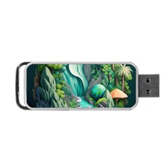 Waterfall Jungle Nature Paper Craft Trees Tropical Portable Usb Flash (two Sides) by Ravend