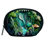 Waterfall Jungle Nature Paper Craft Trees Tropical Accessory Pouch (Medium) Front