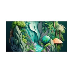 Waterfall Jungle Nature Paper Craft Trees Tropical Yoga Headband by Ravend