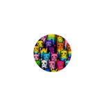 Cats Rainbow Pattern Colorful Feline Pets 1  Mini Buttons Front