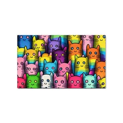 Cats Rainbow Pattern Colorful Feline Pets Sticker Rectangular (10 Pack) by Ravend