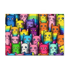 Cats Rainbow Pattern Colorful Feline Pets Sticker A4 (100 Pack) by Ravend