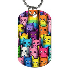 Cats Rainbow Pattern Colorful Feline Pets Dog Tag (two Sides) by Ravend