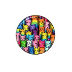 Cats Rainbow Pattern Colorful Feline Pets Hat Clip Ball Marker by Ravend