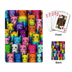 Cats Rainbow Pattern Colorful Feline Pets Playing Cards Single Design (rectangle)