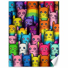 Cats Rainbow Pattern Colorful Feline Pets Canvas 18  X 24  by Ravend