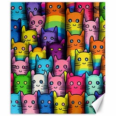 Cats Rainbow Pattern Colorful Feline Pets Canvas 20  X 24  by Ravend