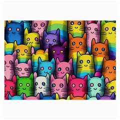 Cats Rainbow Pattern Colorful Feline Pets Large Glasses Cloth by Ravend