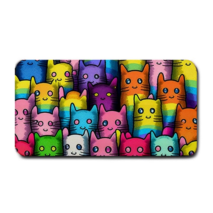 Cats Rainbow Pattern Colorful Feline Pets Medium Bar Mat