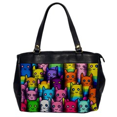 Cats Rainbow Pattern Colorful Feline Pets Oversize Office Handbag by Ravend