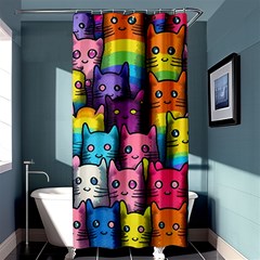 Cats Rainbow Pattern Colorful Feline Pets Shower Curtain 36  X 72  (stall)  by Ravend