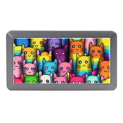 Cats Rainbow Pattern Colorful Feline Pets Memory Card Reader (mini) by Ravend