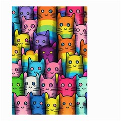 Cats Rainbow Pattern Colorful Feline Pets Small Garden Flag (two Sides) by Ravend