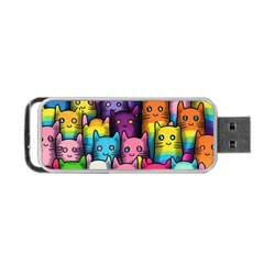 Cats Rainbow Pattern Colorful Feline Pets Portable Usb Flash (one Side) by Ravend