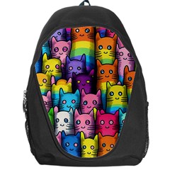 Cats Rainbow Pattern Colorful Feline Pets Backpack Bag by Ravend