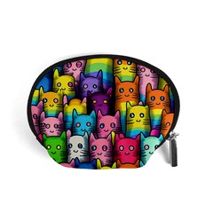 Cats Rainbow Pattern Colorful Feline Pets Accessory Pouch (small) by Ravend