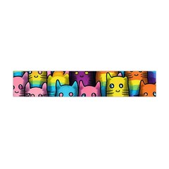 Cats Rainbow Pattern Colorful Feline Pets Premium Plush Fleece Scarf (mini) by Ravend