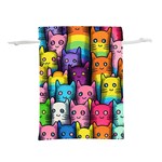 Cats Rainbow Pattern Colorful Feline Pets Lightweight Drawstring Pouch (L) Back