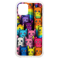 Cats Rainbow Pattern Colorful Feline Pets Iphone 12 Mini Tpu Uv Print Case	