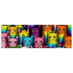 Cats Rainbow Pattern Colorful Feline Pets Banner And Sign 9  X 3  by Ravend