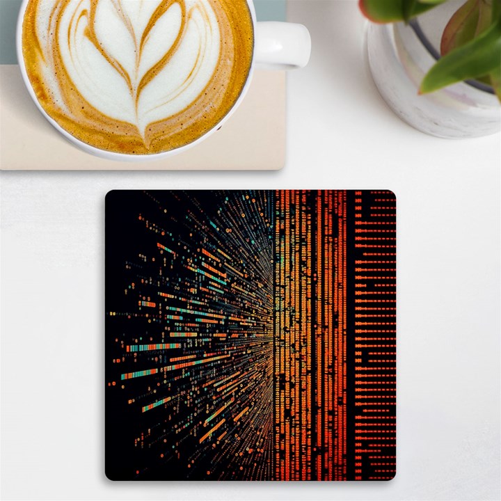 Data Abstract Abstract Background Background UV Print Square Tile Coaster 