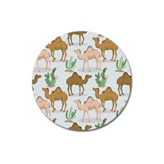 Camels-cactus-desert-pattern Magnet 3  (round) by Salman4z