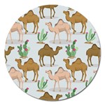 Camels-cactus-desert-pattern Magnet 5  (Round) Front