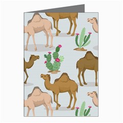 Camels-cactus-desert-pattern Greeting Cards (pkg Of 8) by Salman4z