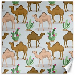 Camels-cactus-desert-pattern Canvas 12  X 12  by Salman4z