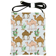 Camels-cactus-desert-pattern Shoulder Sling Bag by Salman4z