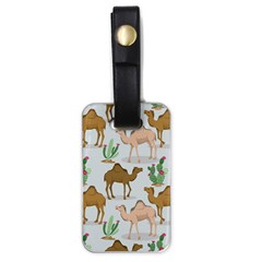 Camels-cactus-desert-pattern Luggage Tag (one Side) by Salman4z