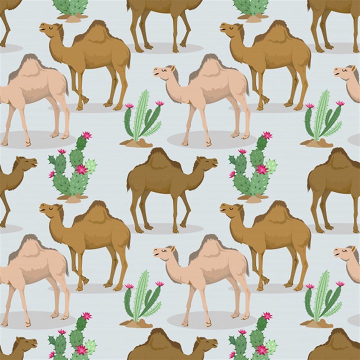 Camels-cactus-desert-pattern Play Mat (Square)