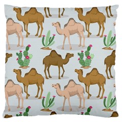 Camels-cactus-desert-pattern Large Cushion Case (one Side) by Salman4z