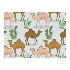 Camels-cactus-desert-pattern Two Sides Premium Plush Fleece Blanket (mini) by Salman4z