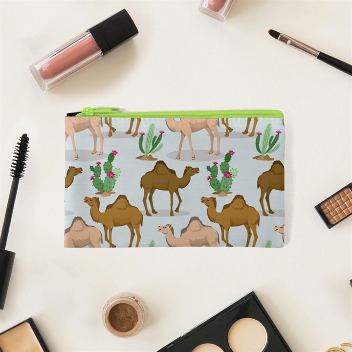 Camels-cactus-desert-pattern Cosmetic Bag (XS)