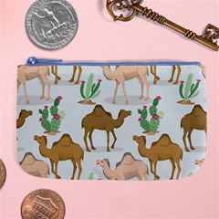 Camels-cactus-desert-pattern Large Coin Purse by Salman4z