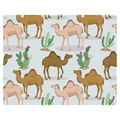 Camels-cactus-desert-pattern Premium Plush Fleece Blanket (medium)