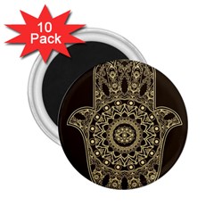 Hamsa-hand-drawn-symbol-with-flower-decorative-pattern 2 25  Magnets (10 Pack)  by Salman4z