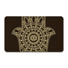 Hamsa-hand-drawn-symbol-with-flower-decorative-pattern Magnet (rectangular) by Salman4z