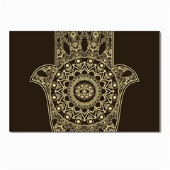 Hamsa-hand-drawn-symbol-with-flower-decorative-pattern Postcards 5  X 7  (pkg Of 10) by Salman4z