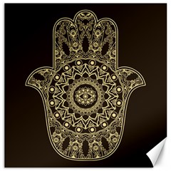 Hamsa-hand-drawn-symbol-with-flower-decorative-pattern Canvas 16  X 16  by Salman4z