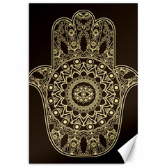 Hamsa-hand-drawn-symbol-with-flower-decorative-pattern Canvas 20  X 30  by Salman4z