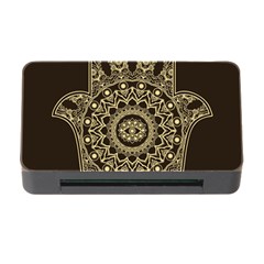 Hamsa-hand-drawn-symbol-with-flower-decorative-pattern Memory Card Reader With Cf by Salman4z