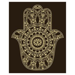 Hamsa-hand-drawn-symbol-with-flower-decorative-pattern Drawstring Bag (small) by Salman4z