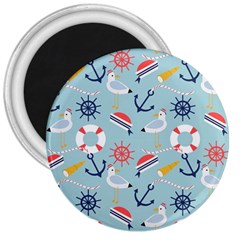 Nautical-marine-symbols-seamless-pattern 3  Magnets by Salman4z