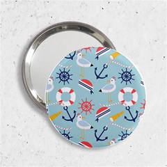 Nautical-marine-symbols-seamless-pattern 2 25  Handbag Mirrors by Salman4z